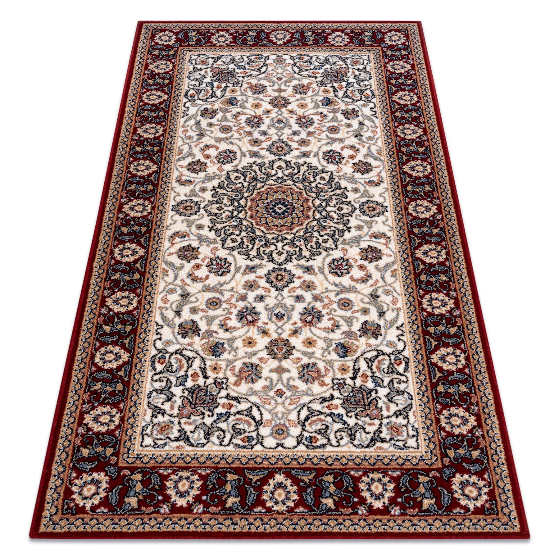 Dywan wełniany NAIN Ornament, ramka 6635/51036 beż / bordo 120x170 cm