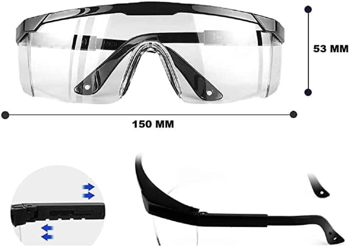 Lot de 2 lunettes de protection - Lunettes de protection anti-buée et anti-salive - Lunettes de protection pour les yeux - 2