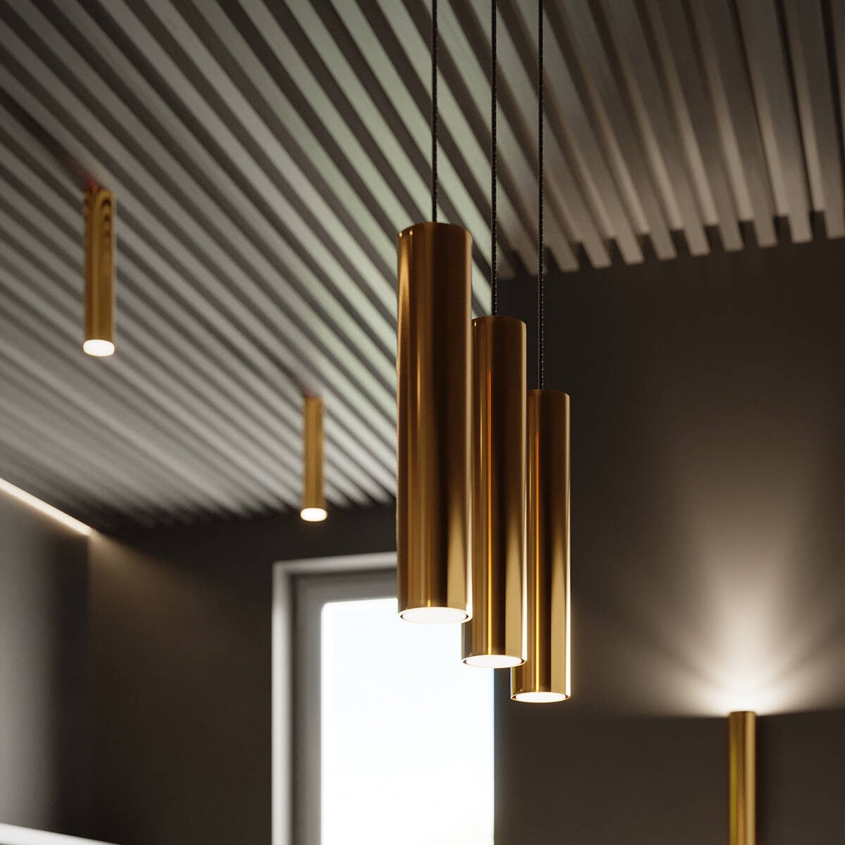 Kinkiet ścienny Lagos złoty 2xGU10x10W góra-dół wym: 30 x 8 x 6 cm metal IP20 Sollux Lighting - 5