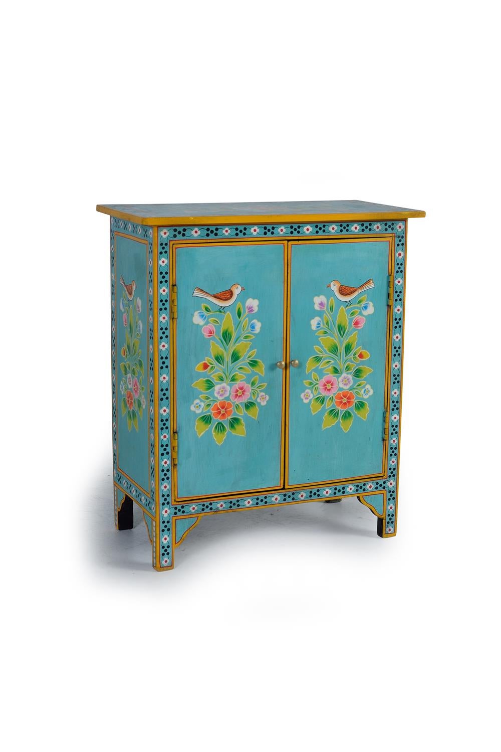 Meuble d'appoint z turkusowego drewna manguier