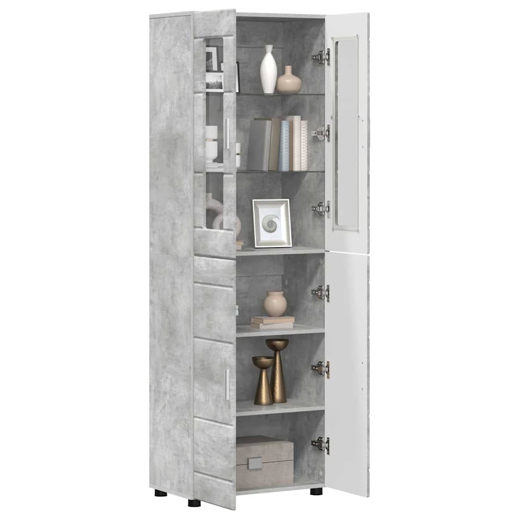 Armoire Haut de rangement - Armoire De Chambre avec étagère Gris béton 60 x 35 x 182 cm - 3