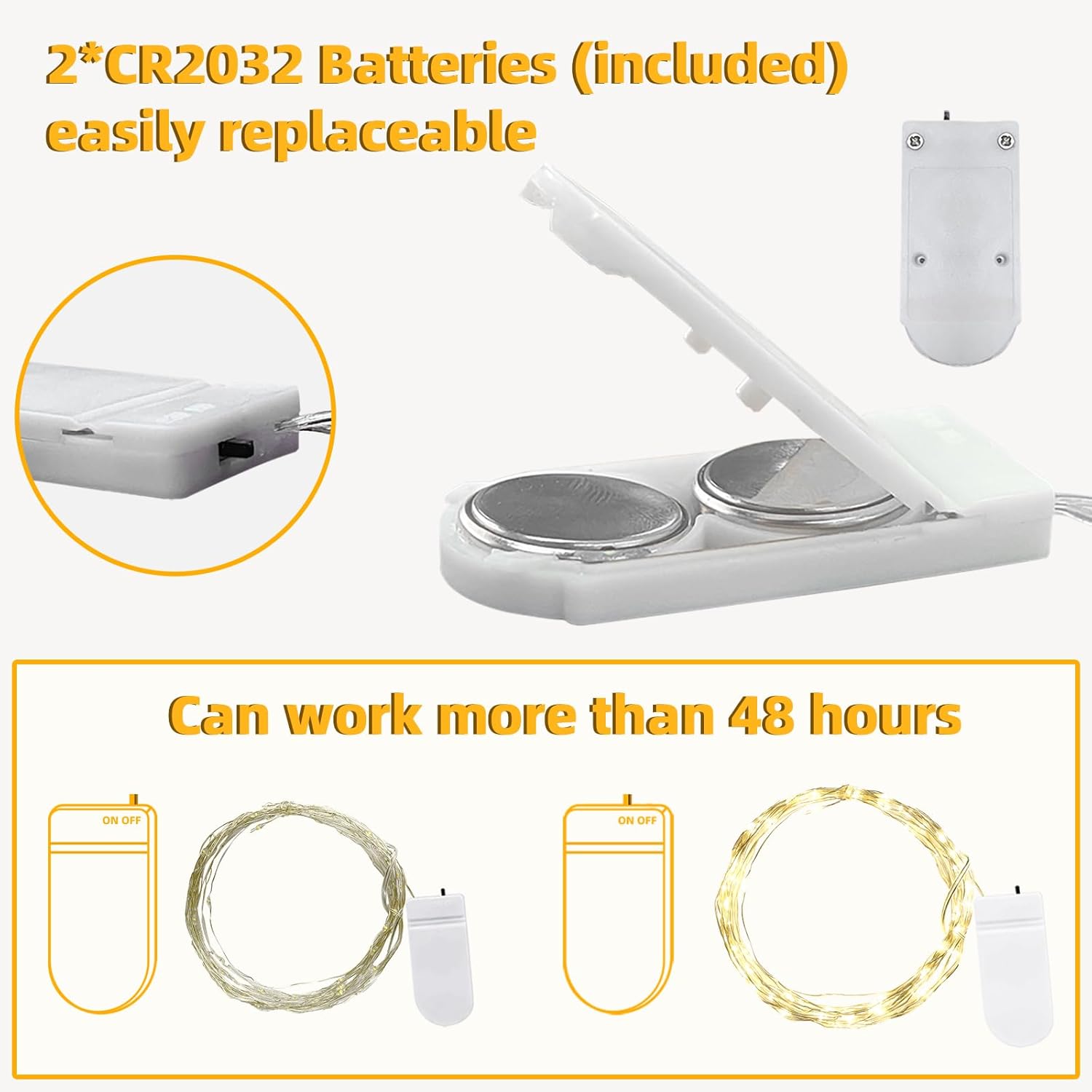 12 sztuk lampek choinkowych zasilanych bateriami - 2 m, 20 diod LED, miniaturowe lampki choinkowe zasilane bateriami, na butelkę, wesele, imprezę, Boż - 4