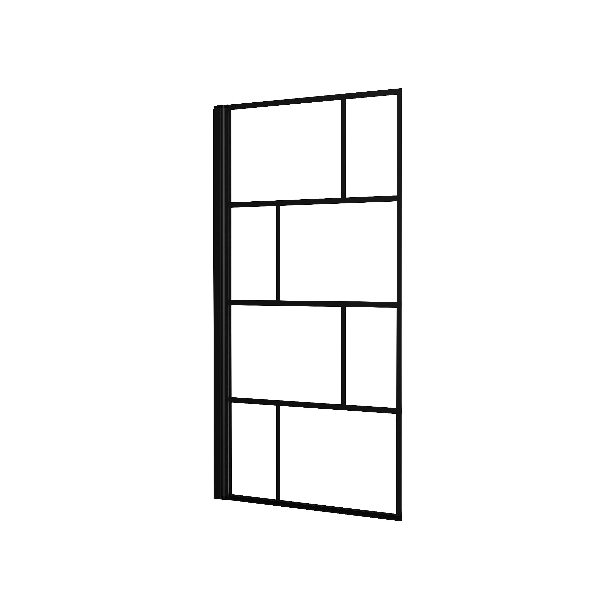 Pare baignoire rabattable sérigraphié 80x140 cm - Finition Noir Mat - BLOCKS SCREEN - 3