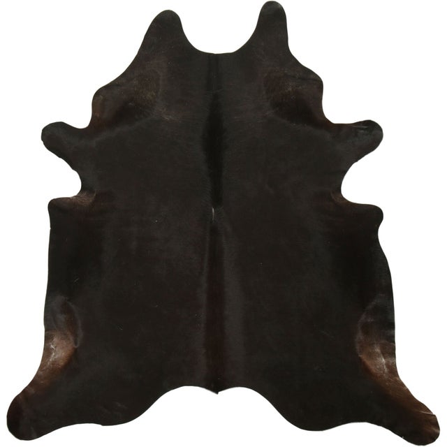 Peau de bovidé naturelle teintée brun et noir 220 x 180 cm Noir