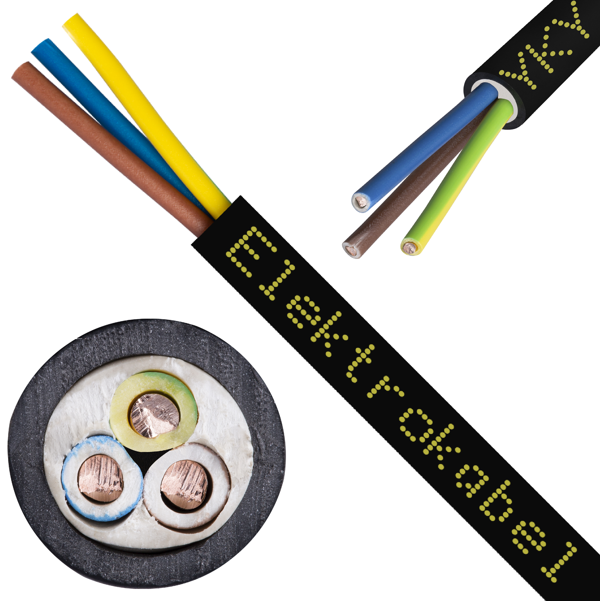 Kabel energetyczny ziemny YKY 3x2,5mm2 czarny 0,6/1kV drut Elektrokabel 25m