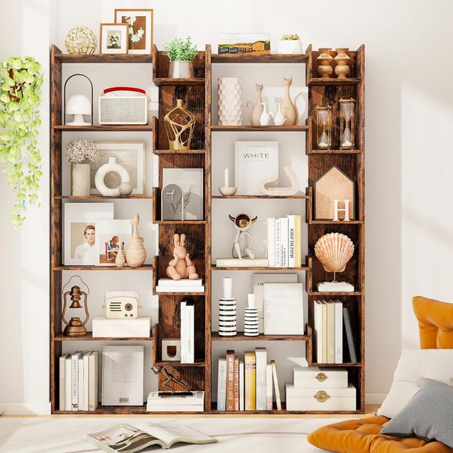 Libreria GIANTEX A 7 Cubi - 80x20x90 Cm, Bianco, Con Antiribaltamento - Per Camera, Ufficio O Soggiorno - Foto 13
