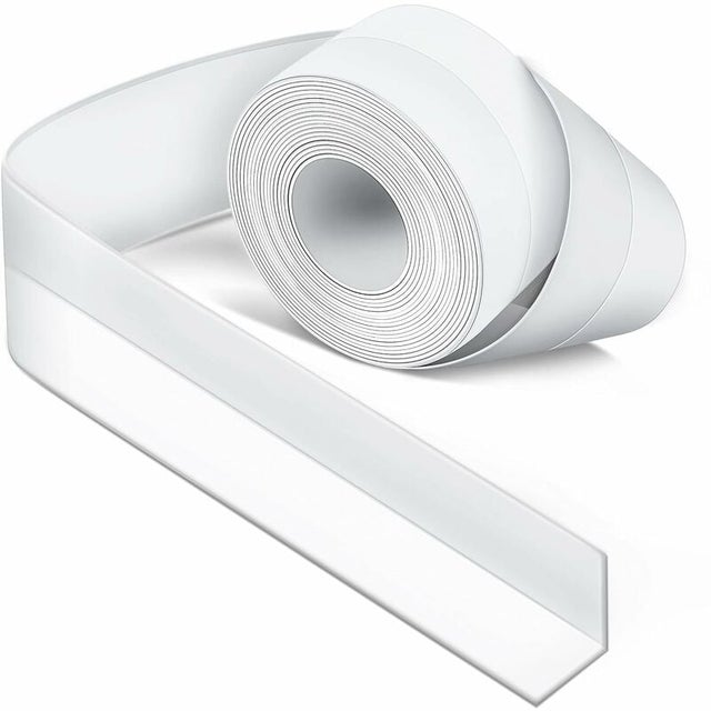 5PCS-Joint Silicone Blanc Salle de Bain, Joint Salle de Baignoire, Ruban D'étanchéité, Anti-Moisissure et Imperméable, Ruban Adhésif doux
