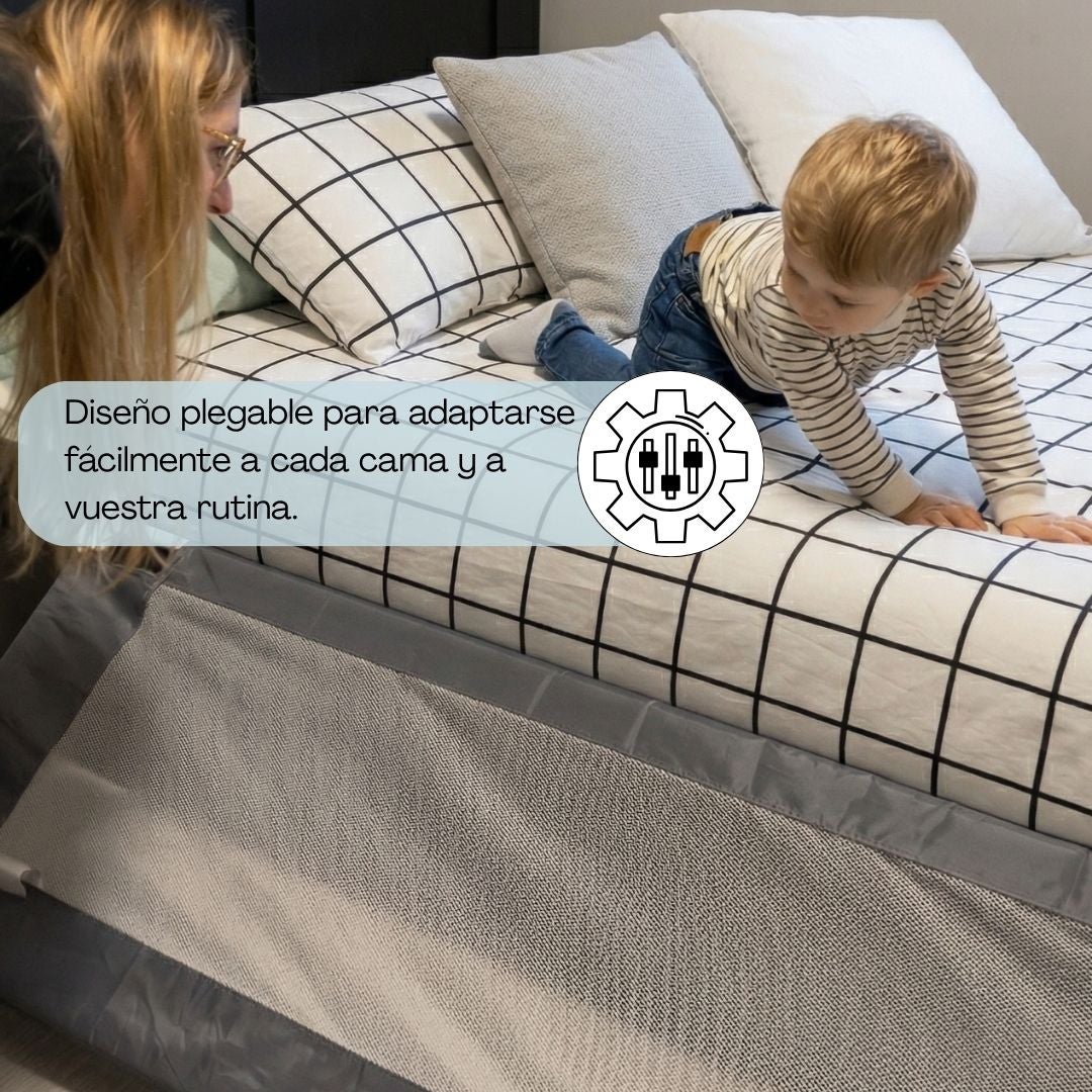 Bathby Barandilla De Cama Infantil 90 Cm – Altura Ajustable, Sistema Abatible, Malla Transpirable, Seguridad Anticaídas - 3