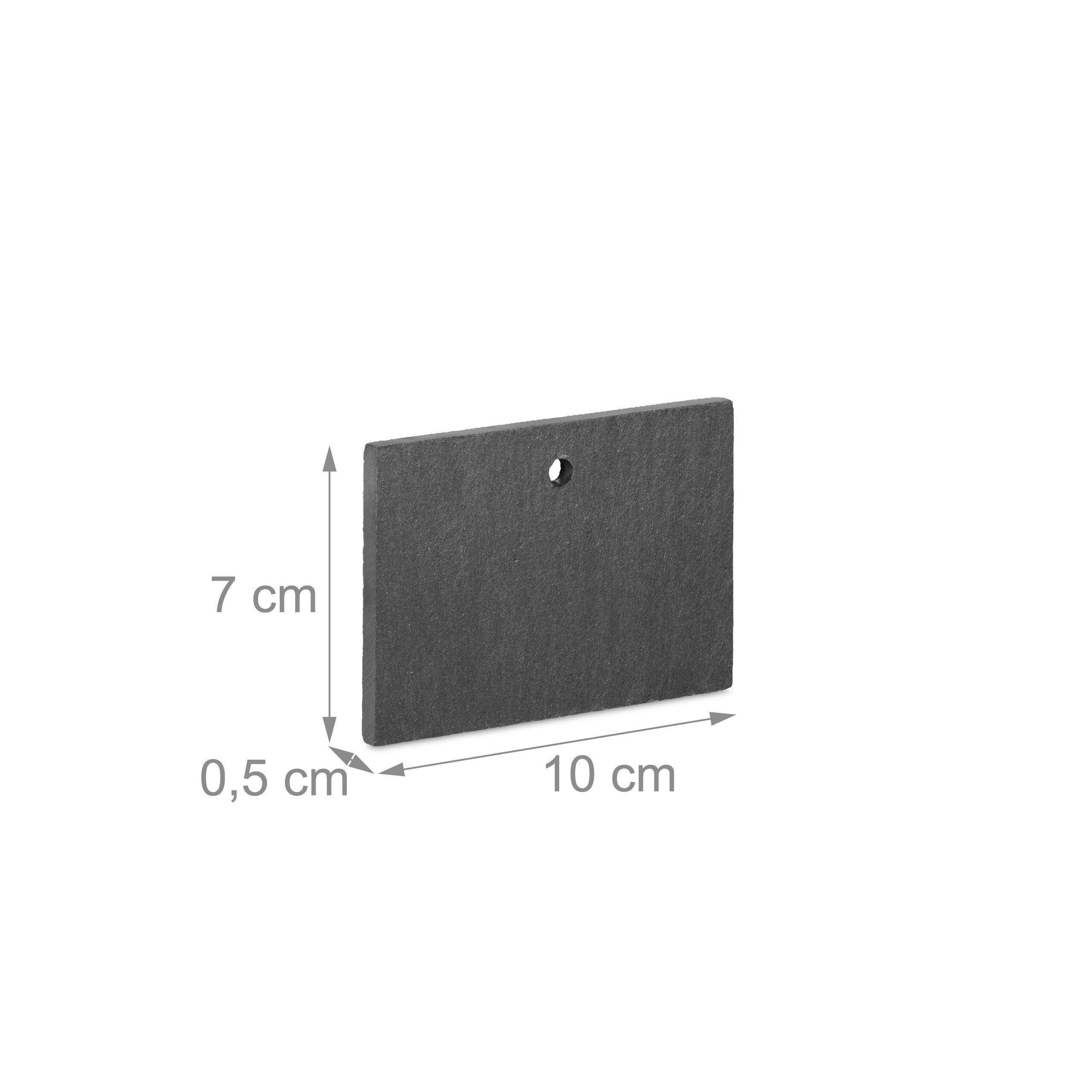 Écriteaux en ardoise, lot de 10, petites pancartes à accrocher, pour le jardin, étiquettes, anthracite, Relaxdays - 4