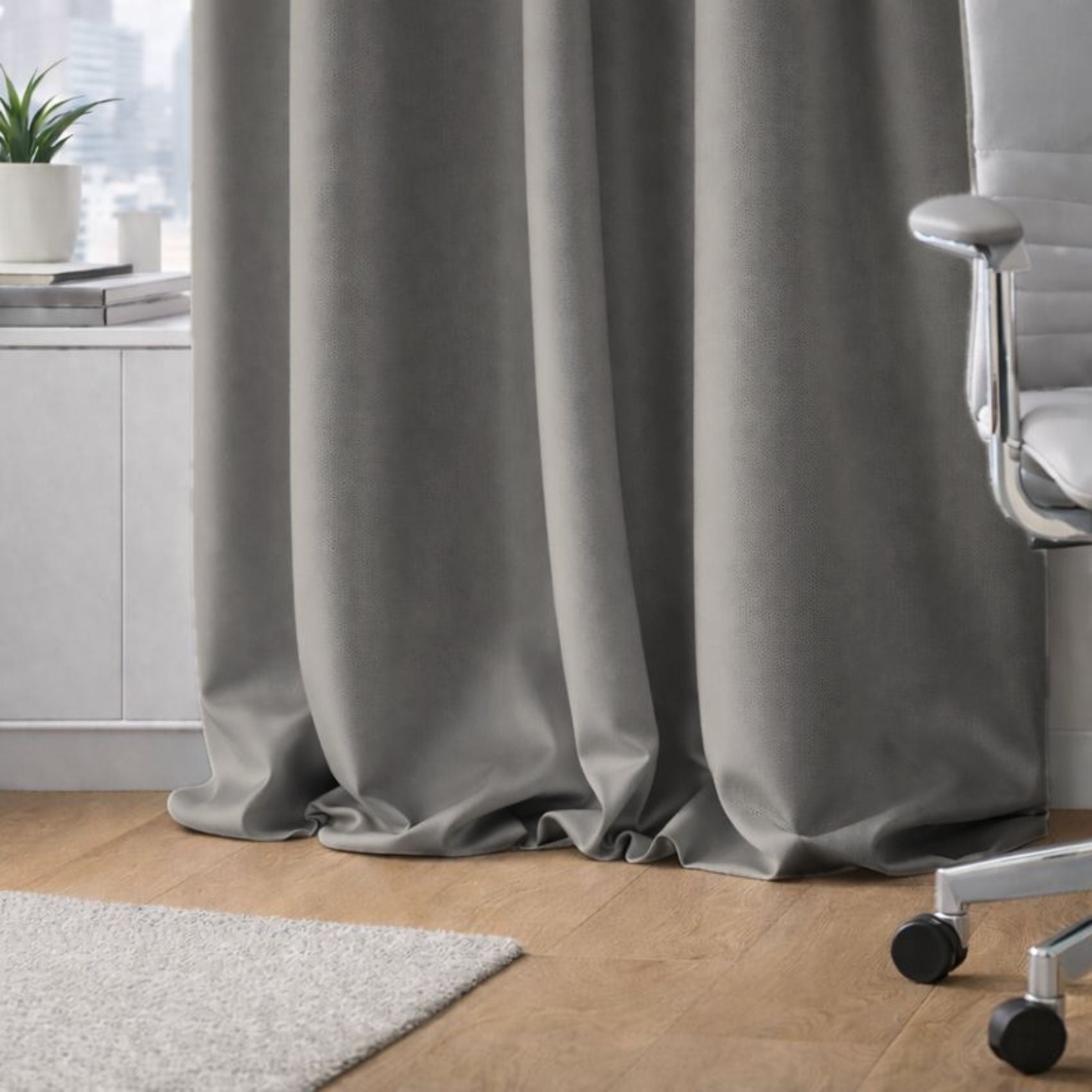 Tissu occultant et non feu - Gris - 300 cm - Polyester - 2