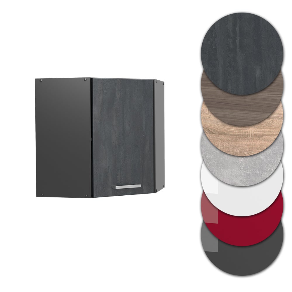 Vicco Elément haut de cuisine R-Line, Béton noir, 57cm - 6