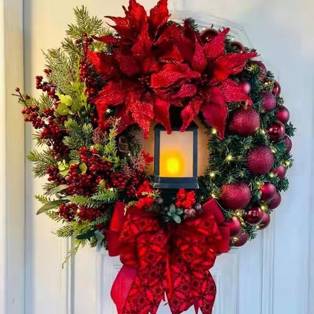 Grande couronne de Noël de 50,8 cm pour porte d'entrée