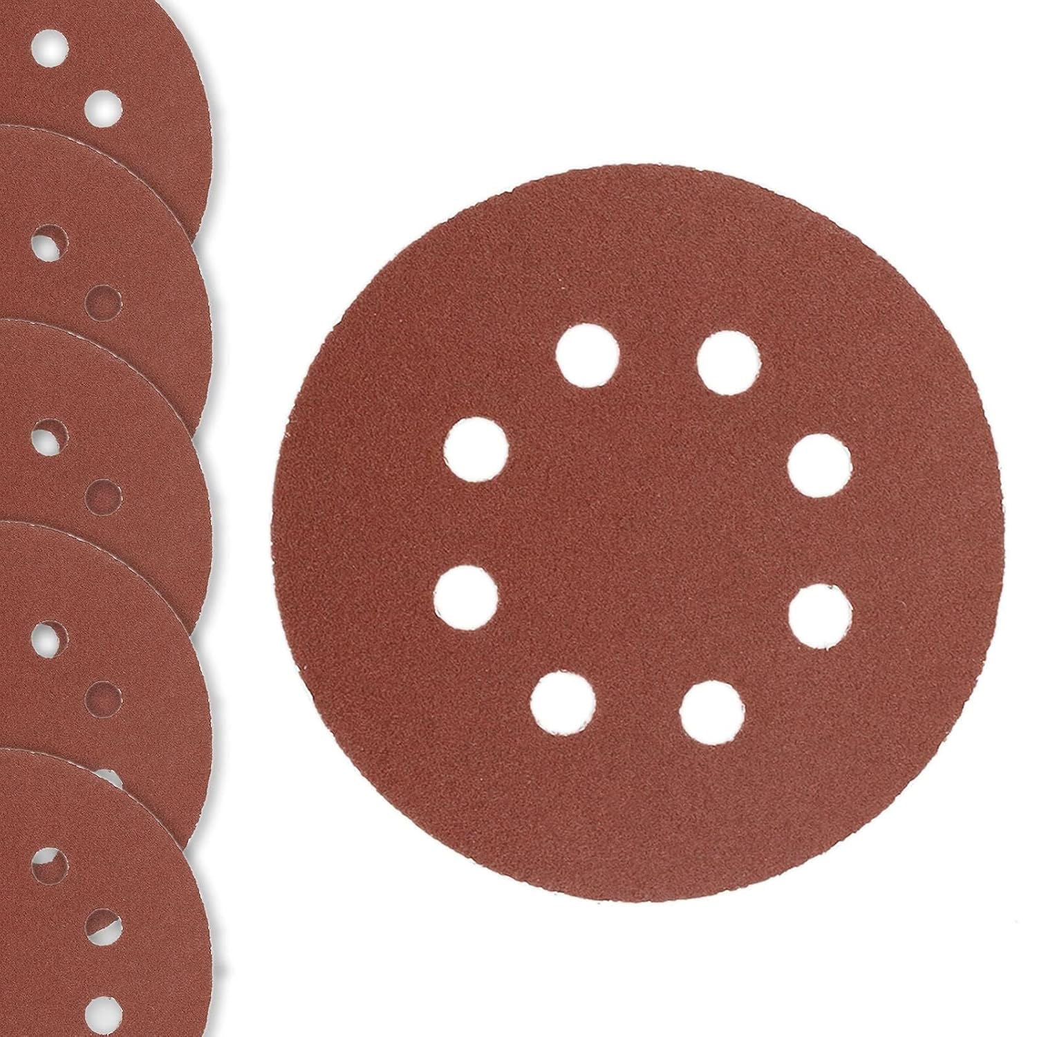 100 Disques Abrasifs Grain P60 Pour Ponceuse Excentrique 125mm 8 Trous H 1200983