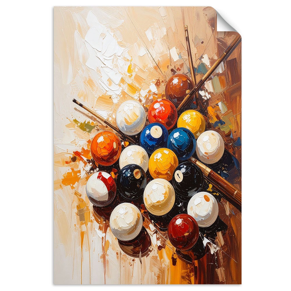Plakaty samoprzylepne do salonu sypialni, Kule bilardowe Snooker 60x90