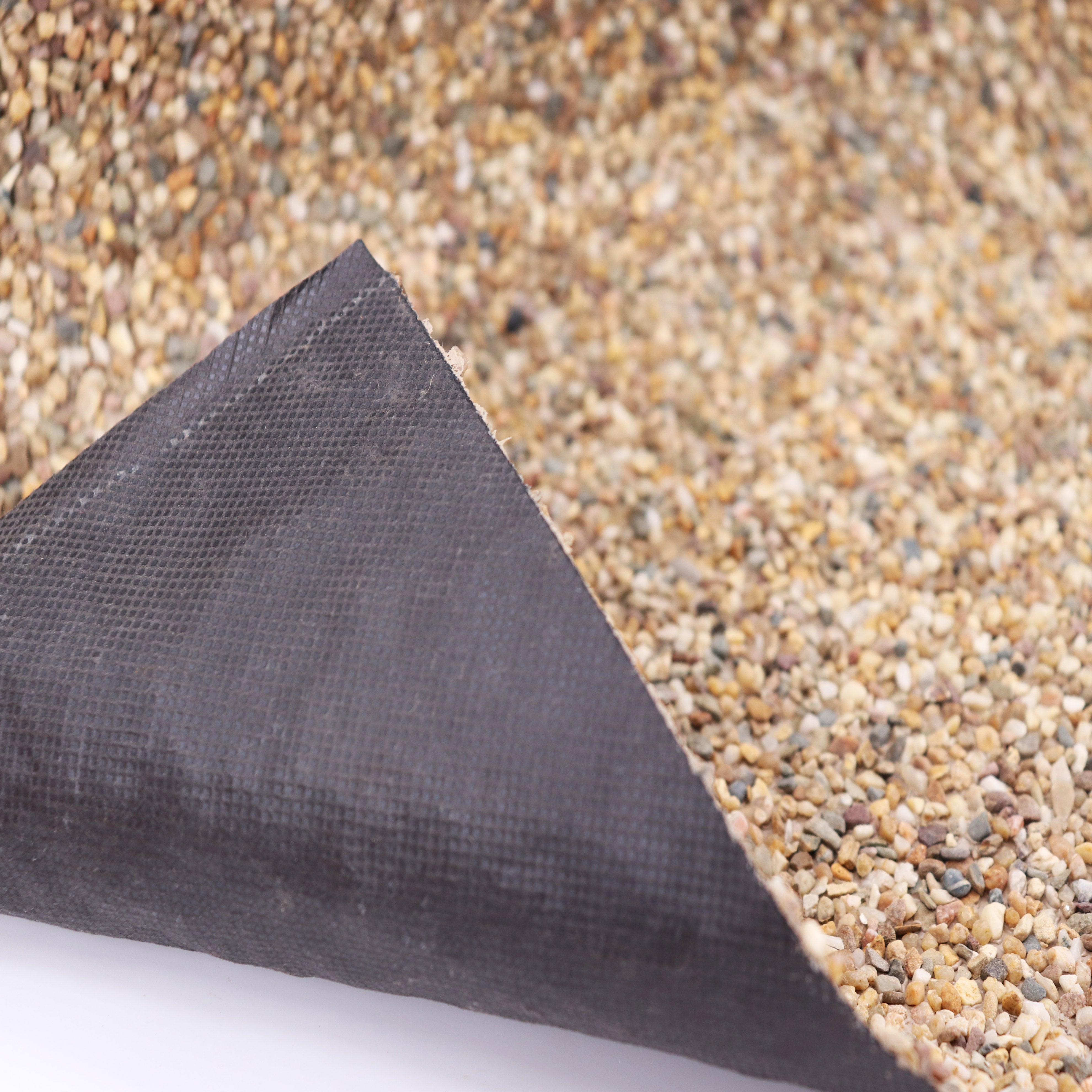 Bâche gravillonnée 6 m x 0,4 m de large pour les bordures de bassin, cours d'eau de jardin, film pour bassin de jardin, étang, couleur sable - 6