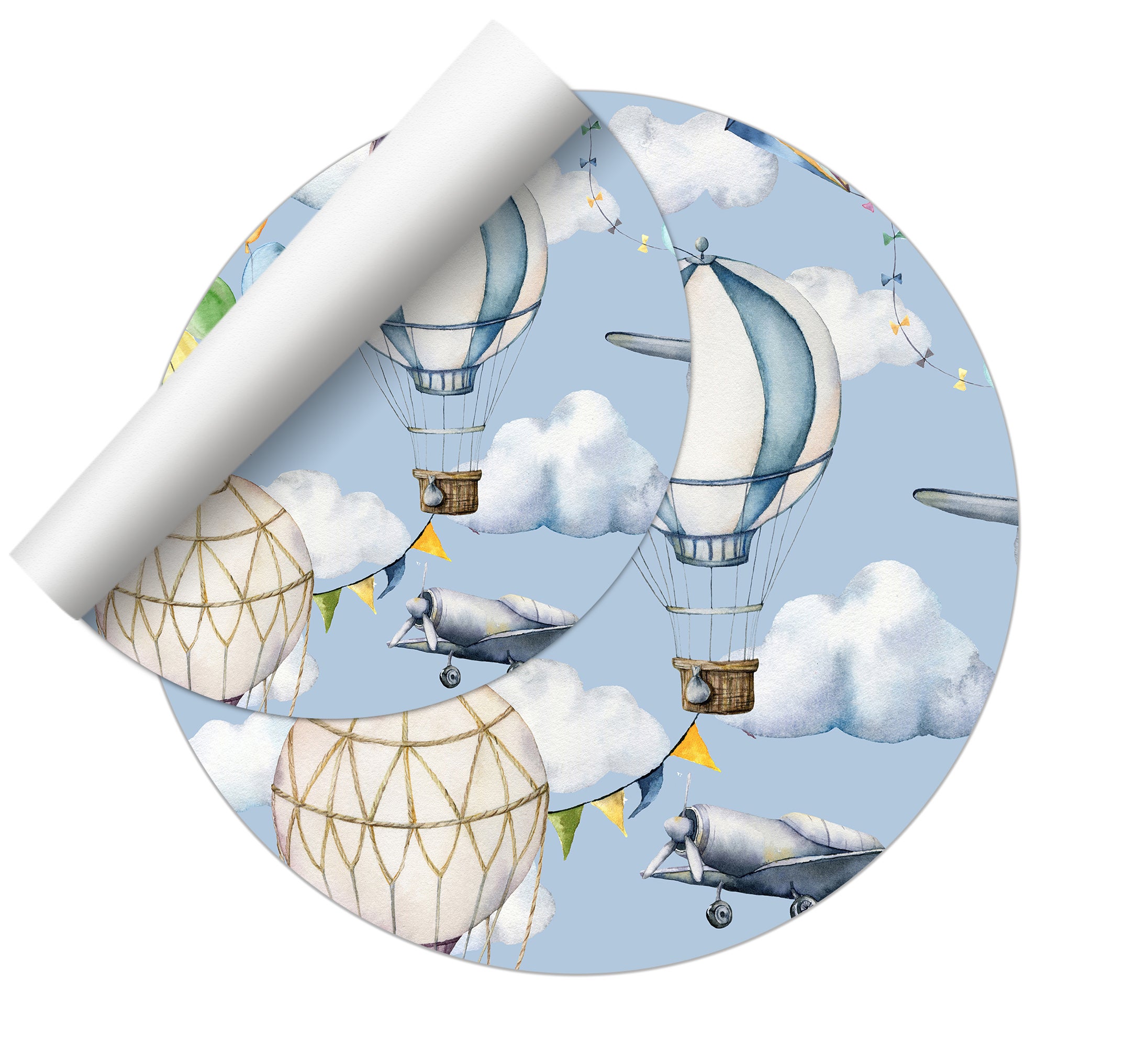 Autocollant Mural Géant Avion Pour Chambre D'enfant - 398 X 248 Cm - 59 Pièces Vinyle Amovible