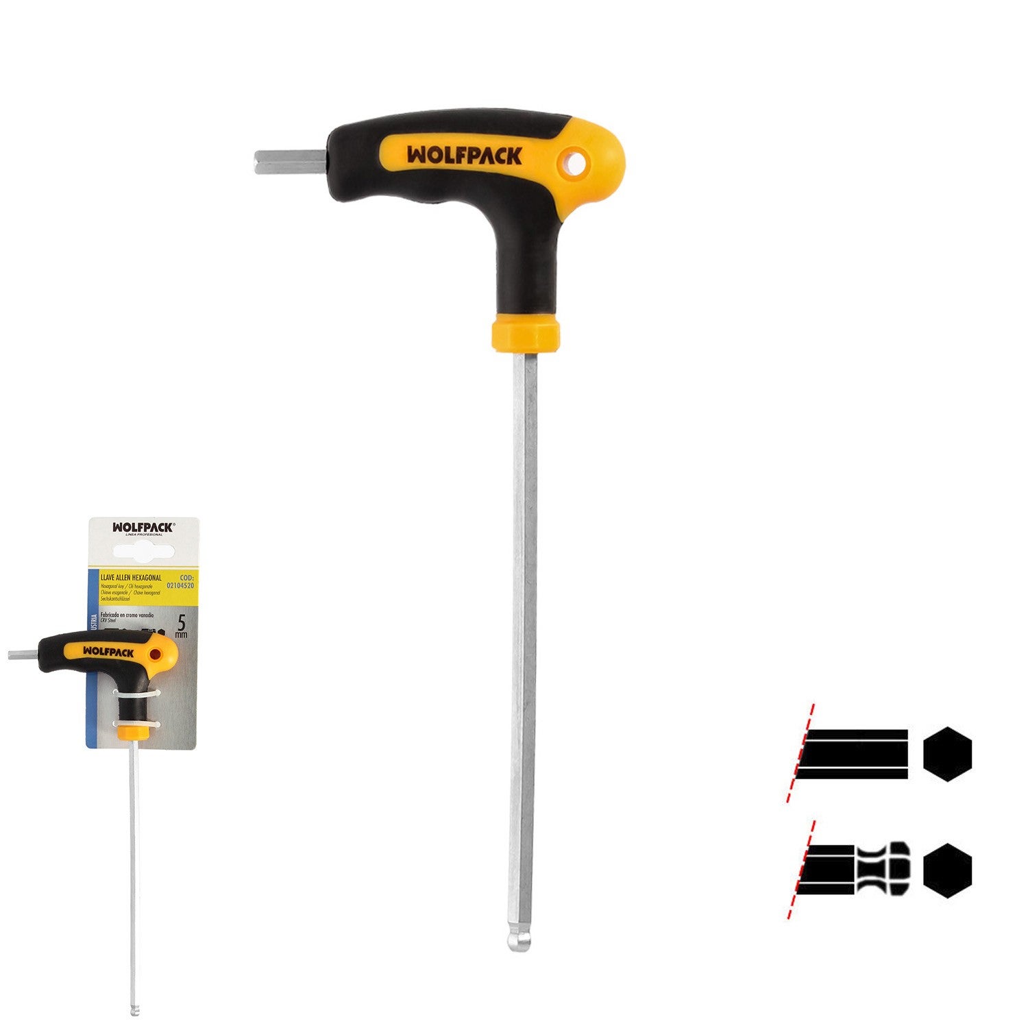 Llave Allen Con Bola Mango Forma T 5,0 mm. Con Colgador | Leroy Merlin