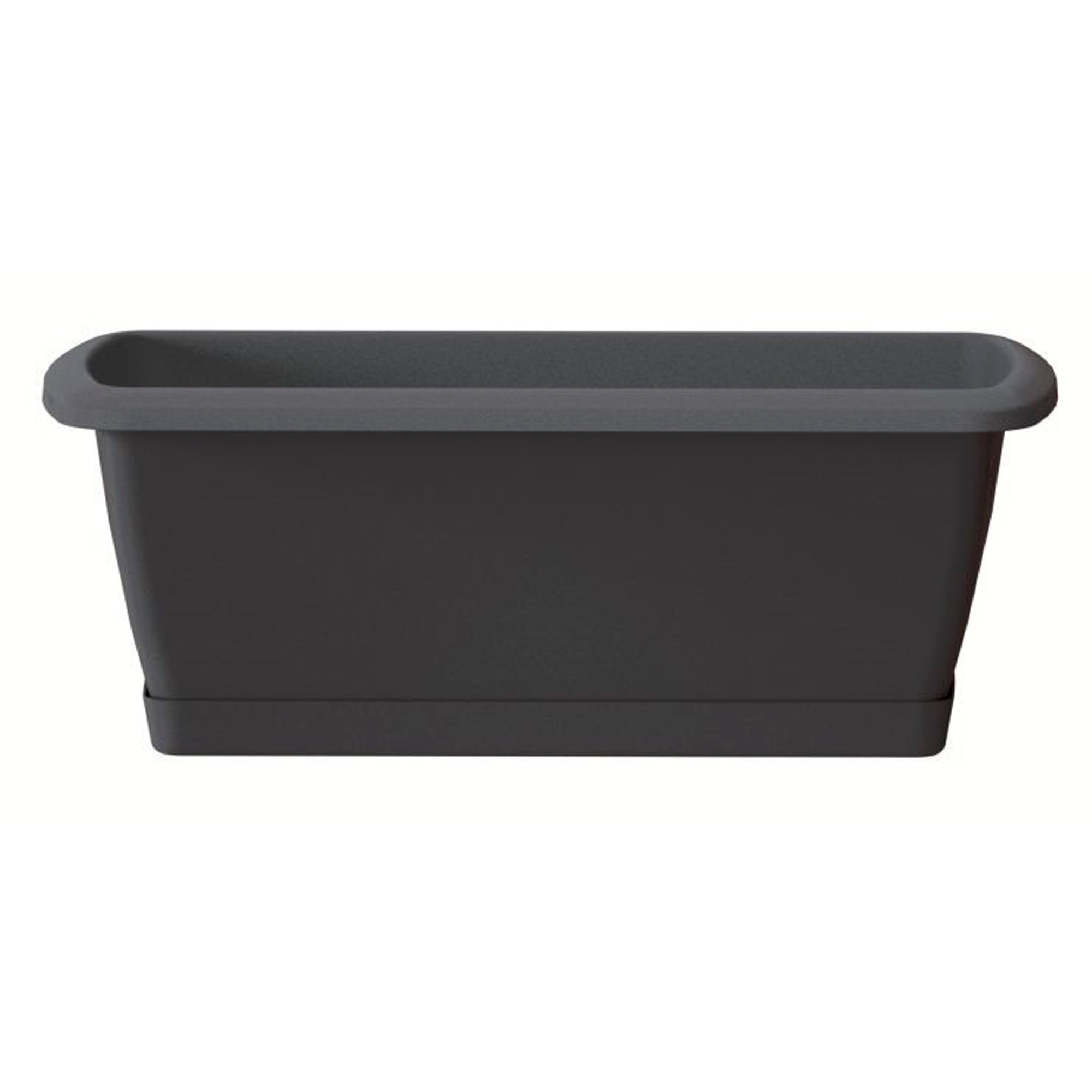 Jardinière Respana avec support en plastique couleur anthracite, dimensions 59 (longueur) x 18,4 (largeur) x 14,5 (hauteur) cm - 2