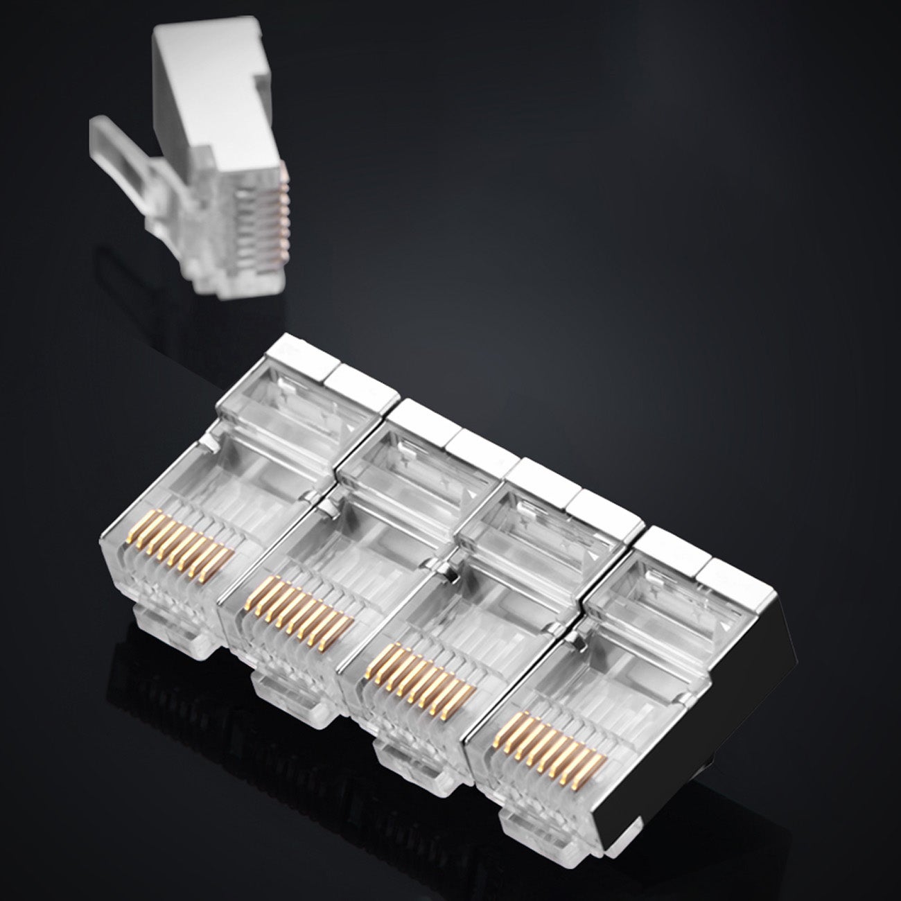 Fiche RJ45 connecteur RJ45 pour câble réseau 8P8C UTP Cat. 6 argenté - ENSEMBLE 10pcs. - 2