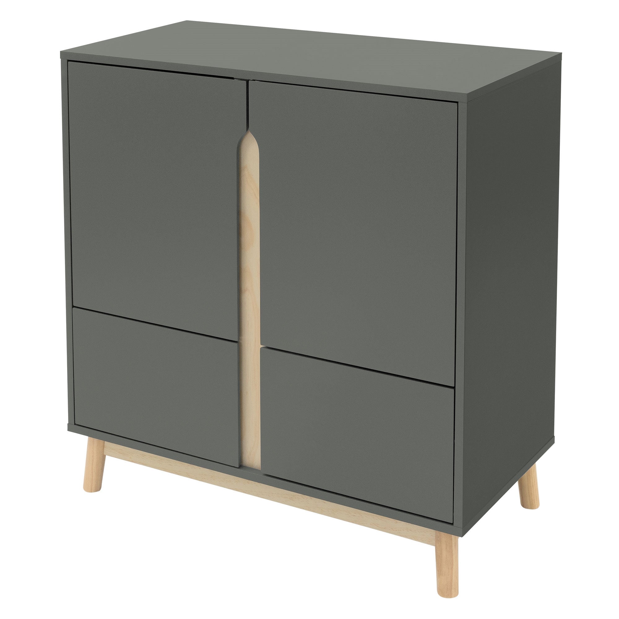 Commode vert mat 80x40x86 cm sideboard avec 4 compartiments de salon ...