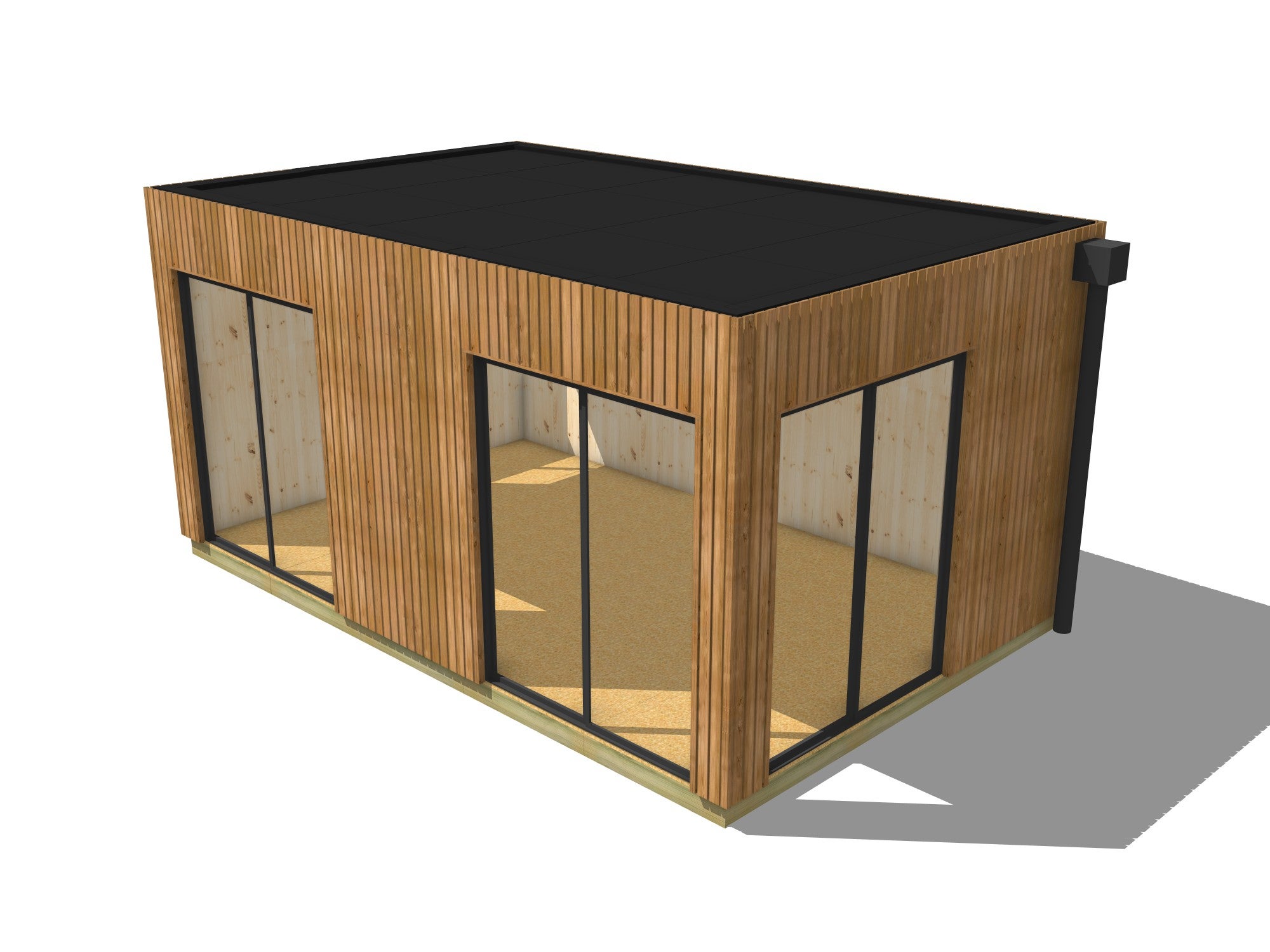 Annexe de jardin bois en bois 5,5 x 3,5 x 2,7 m avec plancher isolé - 2