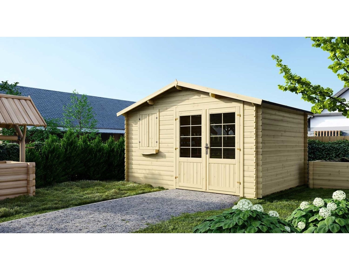 Domek ogrodowy ALTANKA 12 m2 - 4x3 m - 28 mm, drewniany, DOM124, 1 szt.