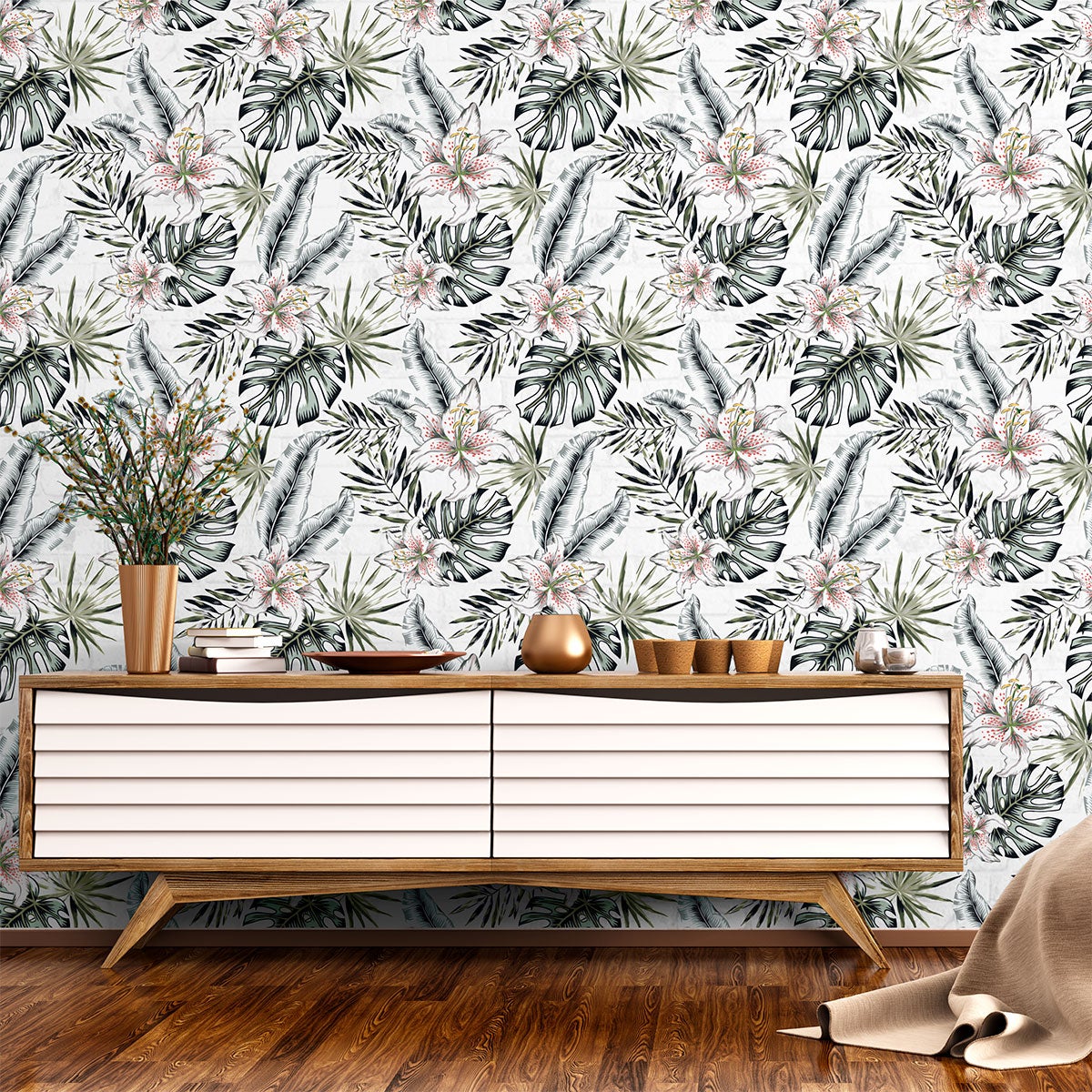 Vinilo tapiz tropical matanzas - adhesivo de pared - revestimiento sticker mural decorativo - 60x60cm