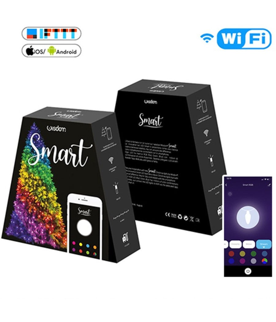 Trade Shop - Catena Luminosa Per Albero Controllo Remoto Tramite App Wifi Smart 180 Led Rgb - - 2