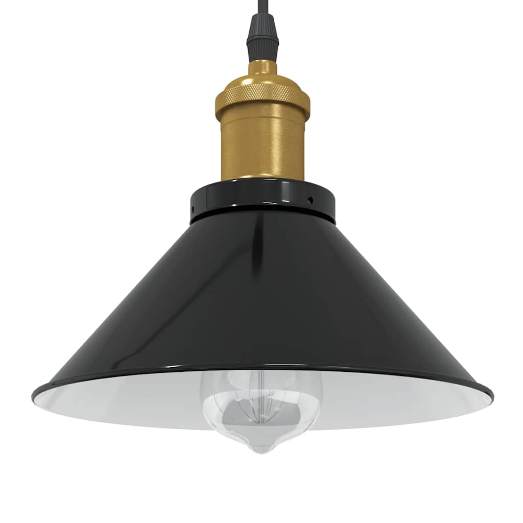 Regulowana lampa wisząca E27 czarny błyszczący Ø22 cm metal