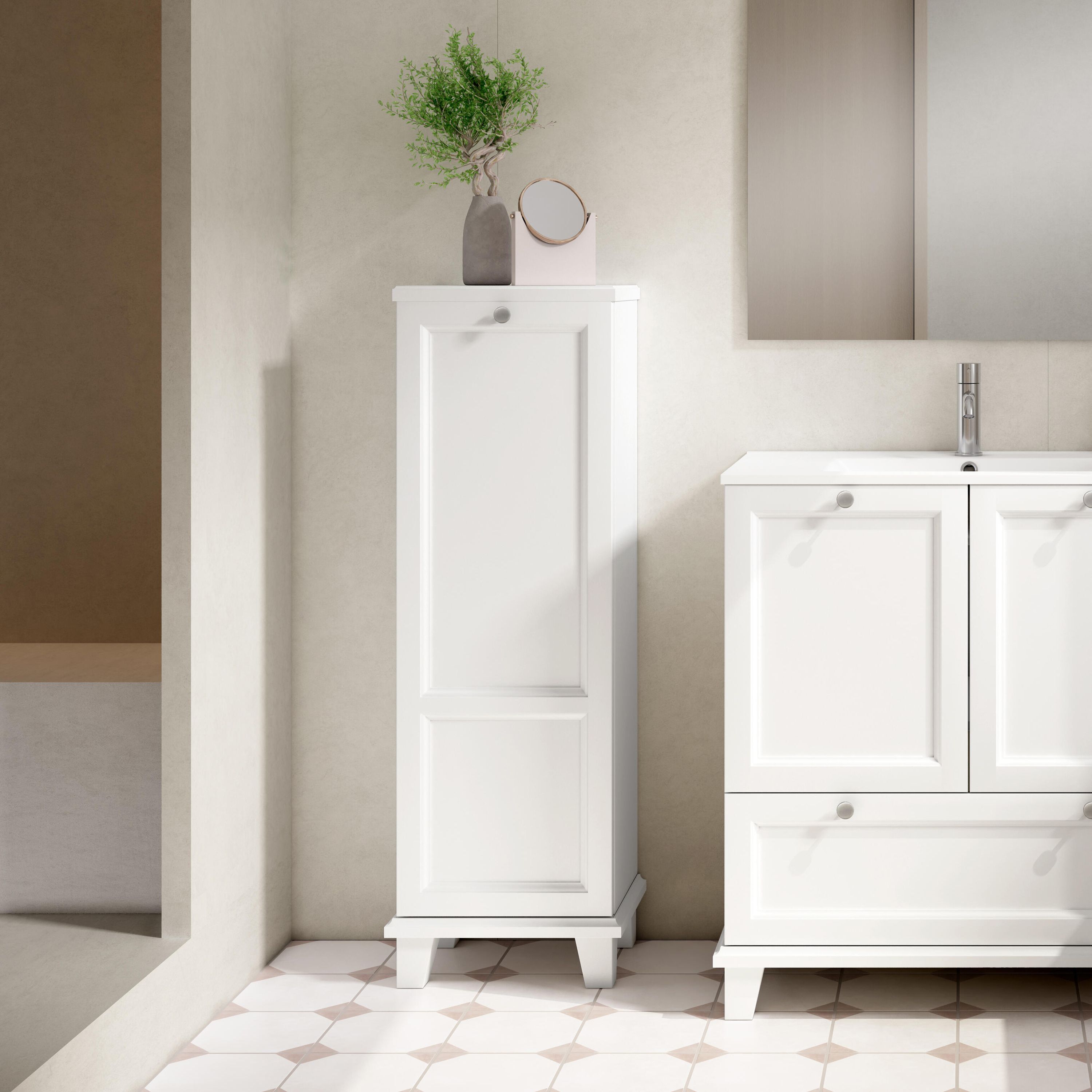 Kolumna łazienkowa Unike biała 40x120x30 cm - 3