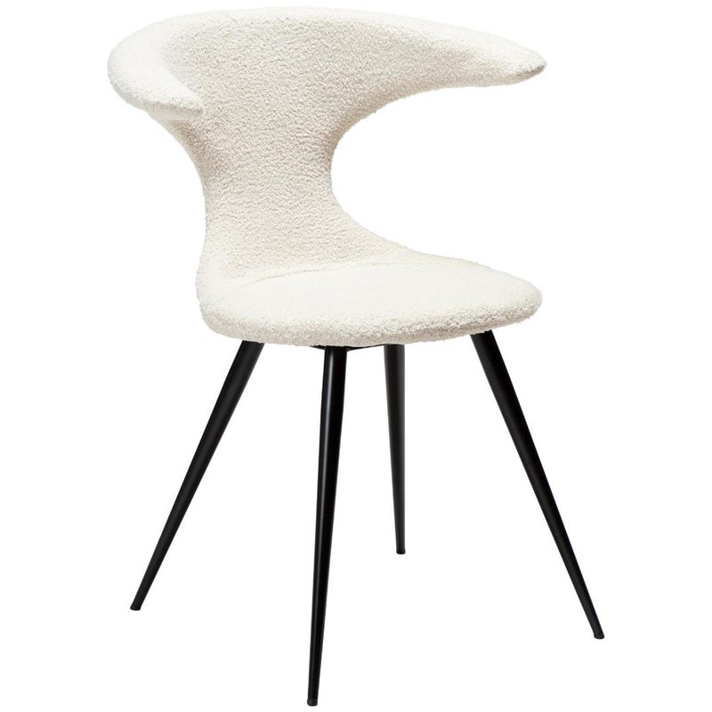 Flair Dan-Form krzesło stołowe bouclé biały.
