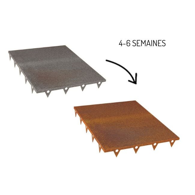 Lot 5 Pas Japonais Métal Acier Corten Brut 50x40 Cm - madecoupesurmesure - 5