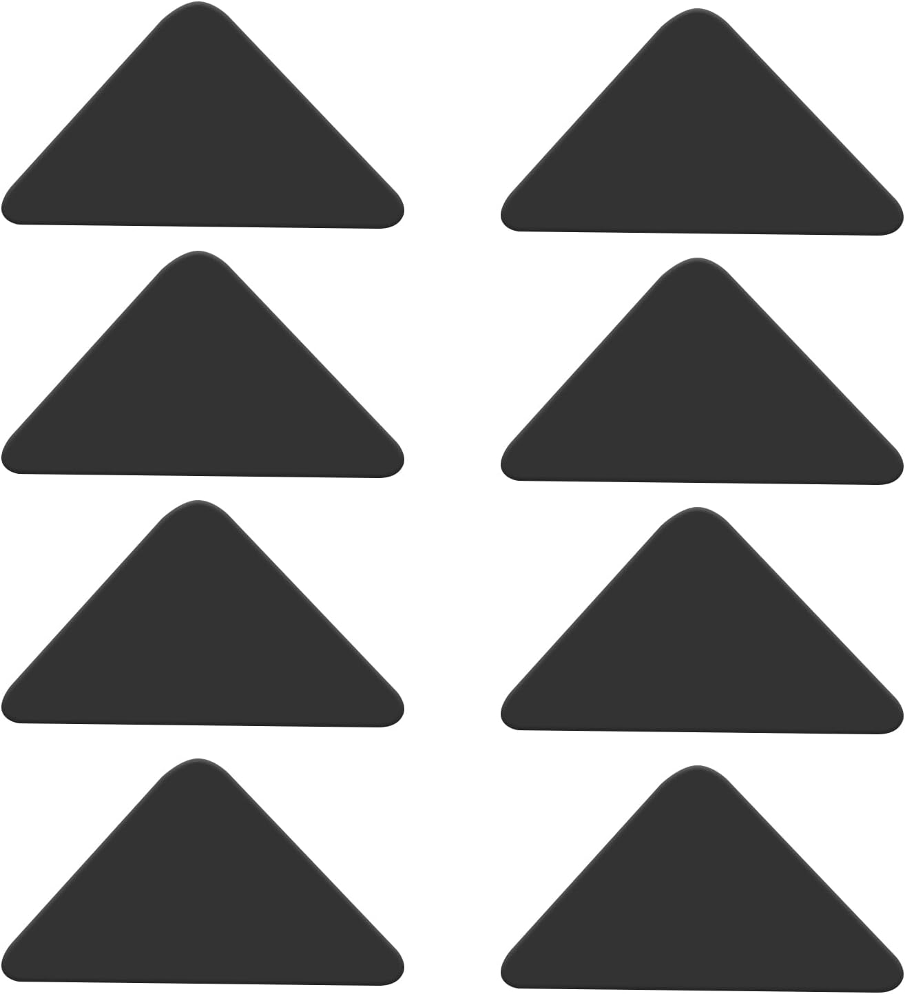 8 suportes canto triangulares pretos – adesivos, antiderrapantes – pisos madeira/tapetes - 3