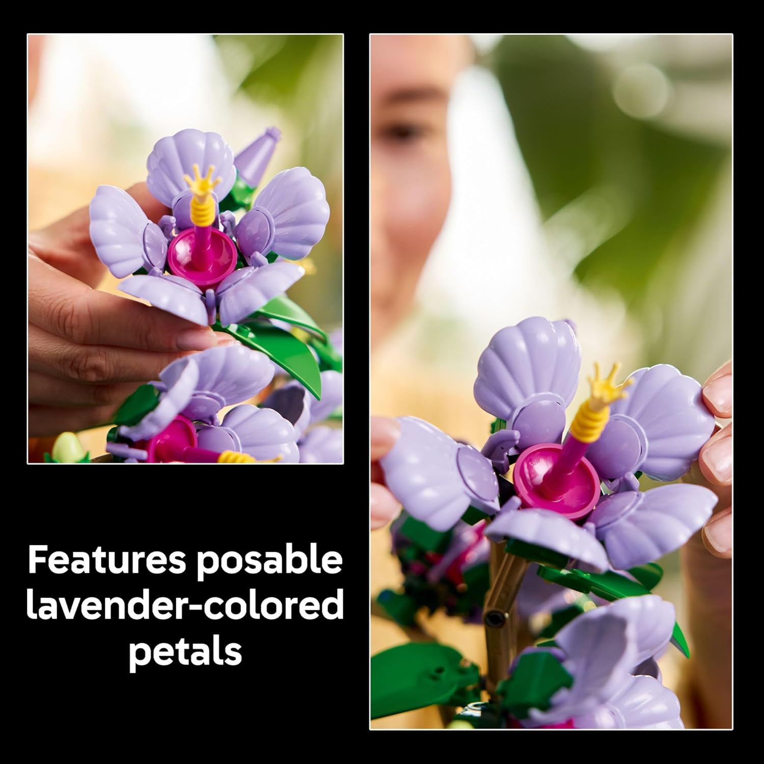 Ensemble de construction Fleur d'Hibiscus - Blocs de construction de plantes et fleurs artificielles, cadeau de décoration intérieure - 4