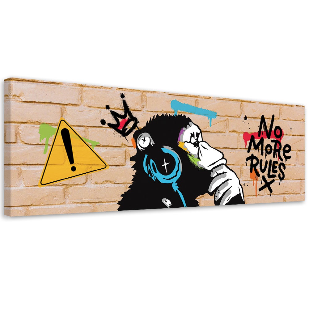 Obraz na płótnie, Banksy DJ Małpa 90x30