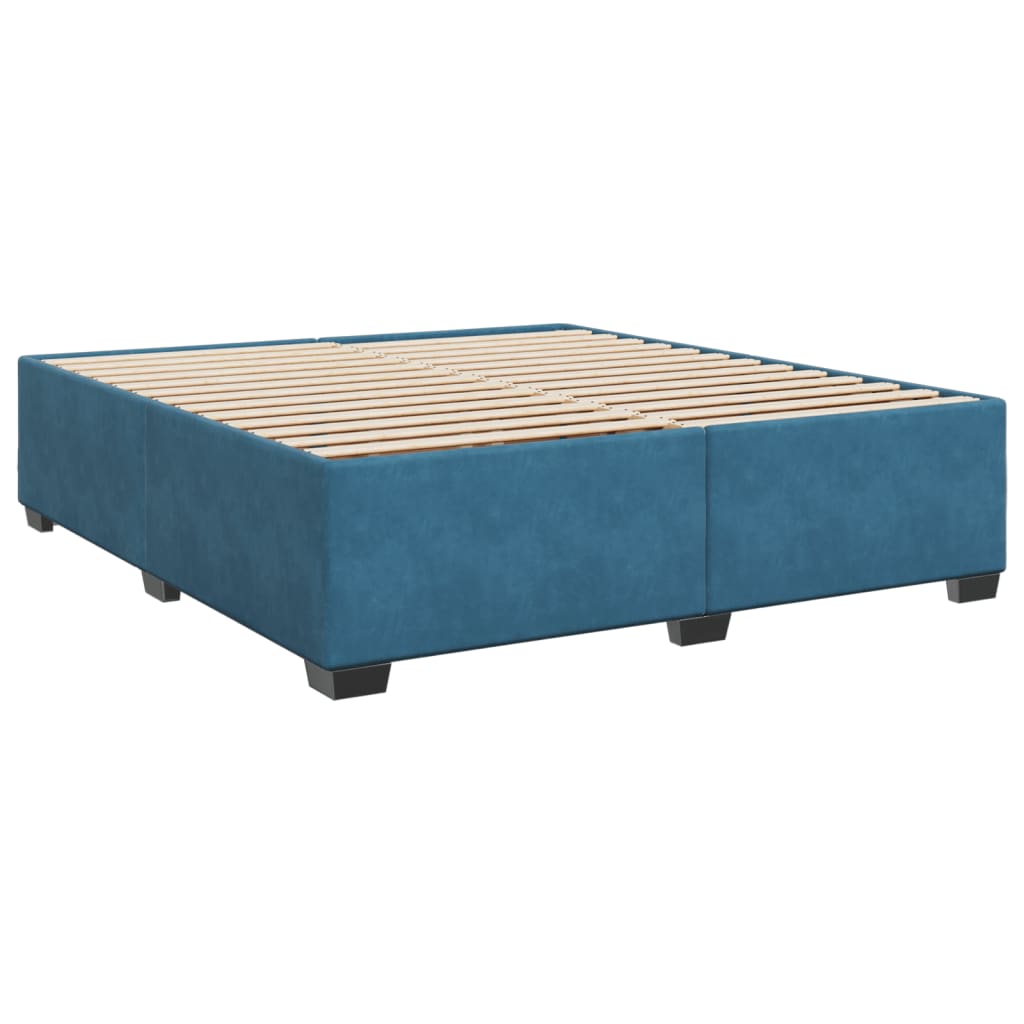 Maison Exclusive - Sommier à lattes de lit et matelas Bleu 200x200 cm velours - 8