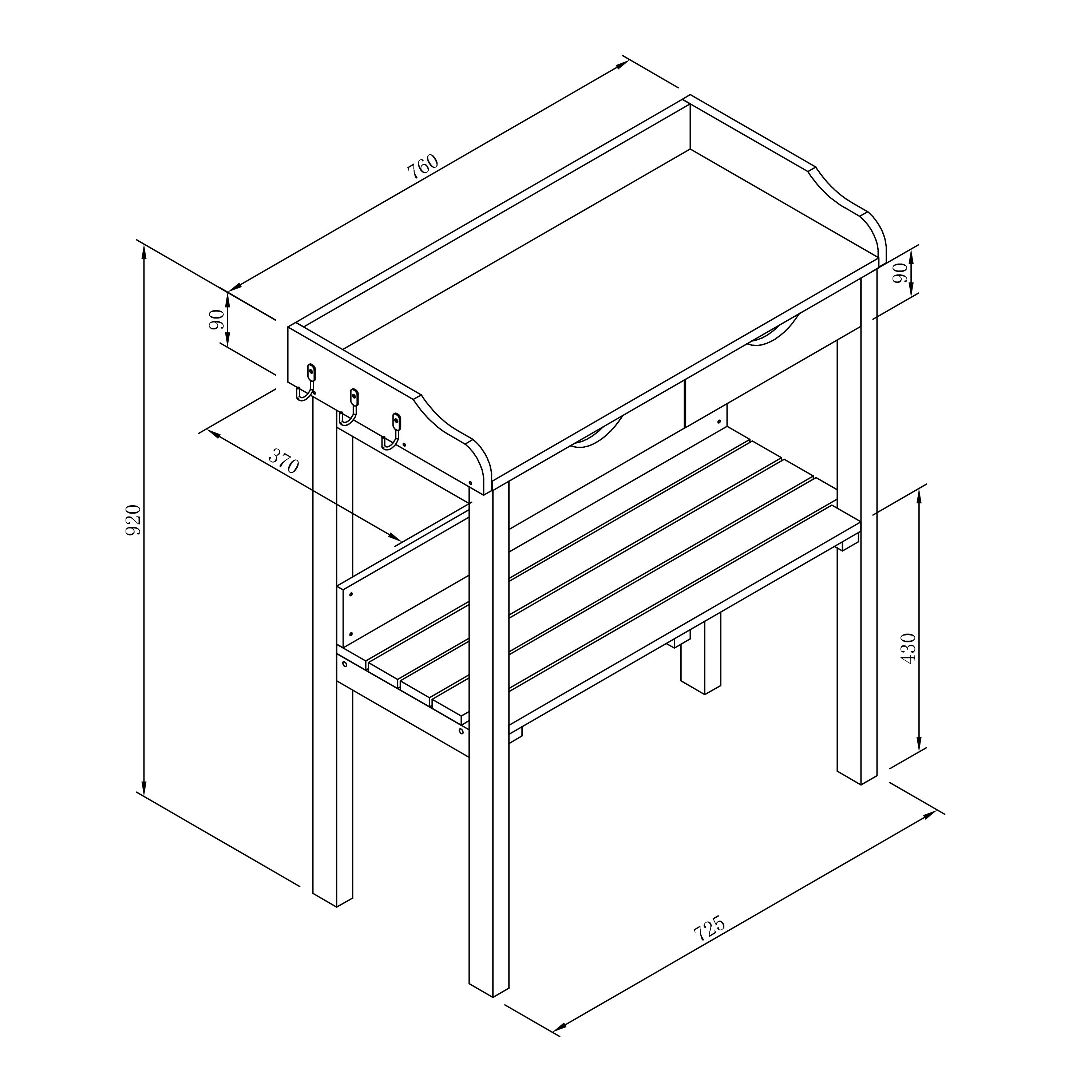 Axi Table De Rempotage Avec 2 Tiroirs En Marron & Blanc | Table De Plantation En Bois Pour L'Exterieur - 4