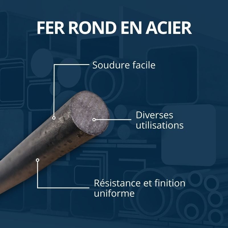 Rond plein acier étiré 20 mm Longueur : 1 metre - 4
