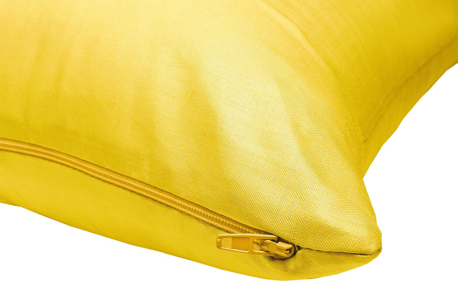 Housse de Coussin Jaune en Coton Brillant 40x40 cm Taie d'oreiller Fermeture éclair - 2