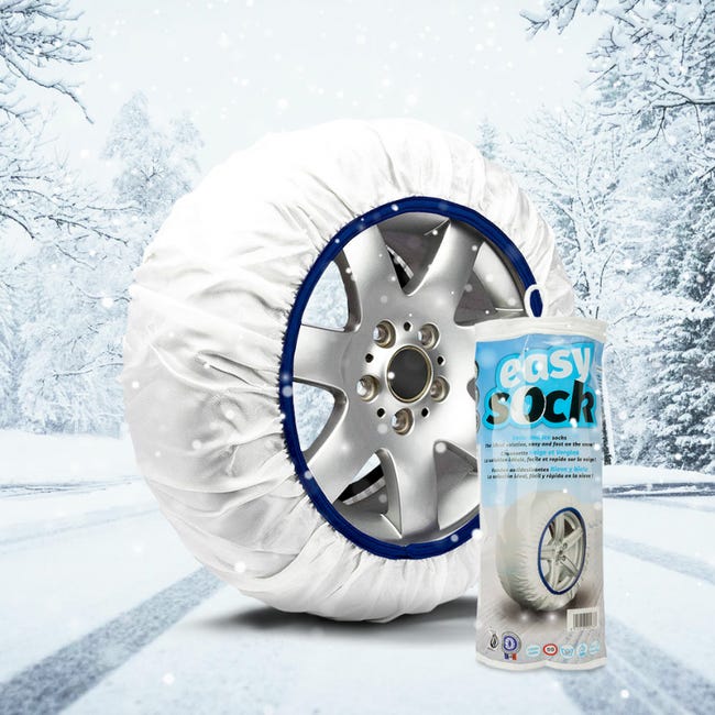 Chaussettes à Neige Pour Pneus Voiture - Taille XL, Homologuées UE, Lot De 2 - Alternative Aux Chaînes Métalliques