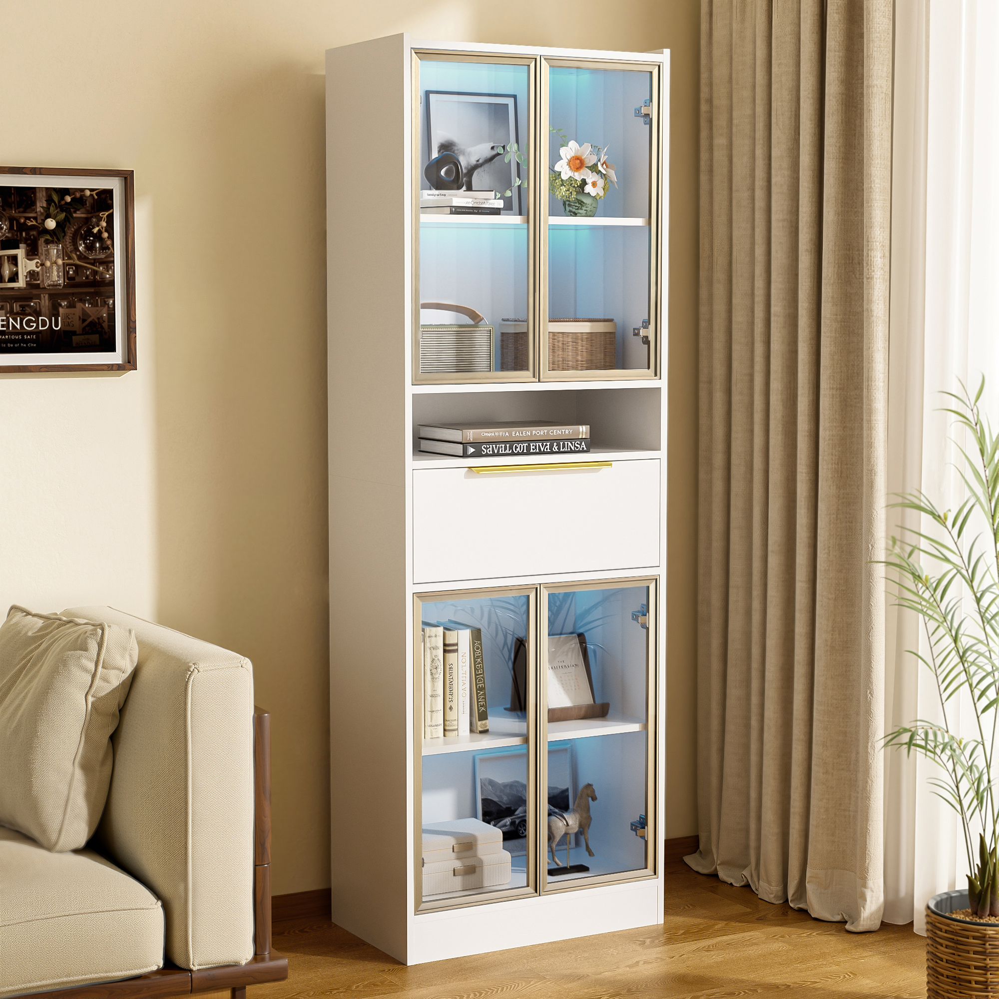 Meuble De Rangement Bo Concept Blanc Façade Noire - Occasion
