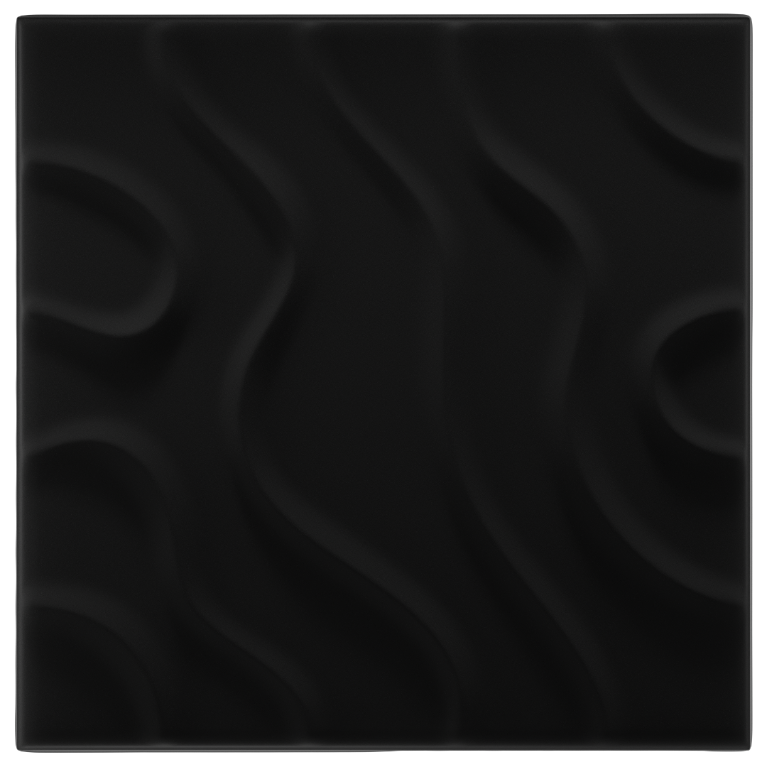 Panel dekoracyjny ścienny XPS 3D LINE FLOW 50×50 cm black Marbet Design 8 szt.
