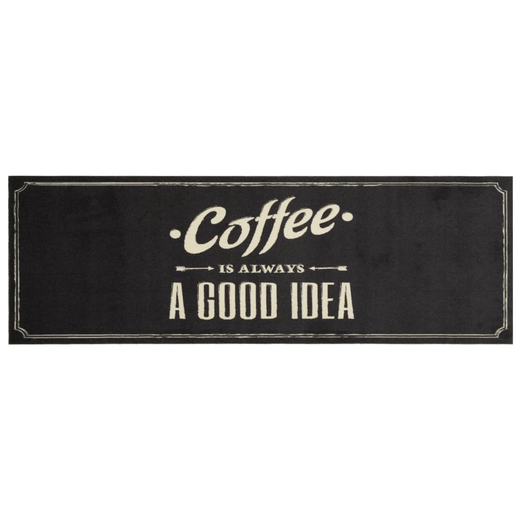 Alfombra de cocina | tapete para la cocina lavable terciopelo texto café 60x180 cm cfw65262