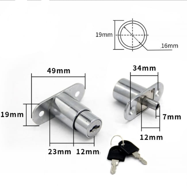 2 Pezzi) Serratura Scorrevole Per Mobili Serratura Per Armadietto - Foto 6
