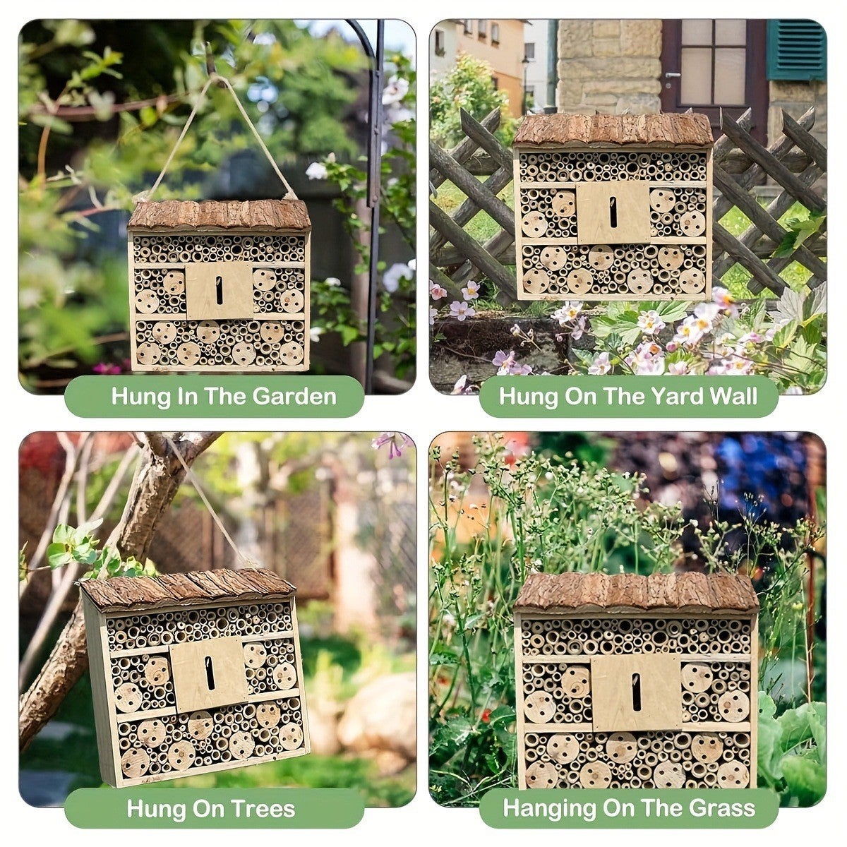 Casa para Insetos de Jardim, Hotel para Insetos e Habitat Natural para Insetos Benéficos — Ideal para Abelhas, Borboletas e Joaninhas. - 3