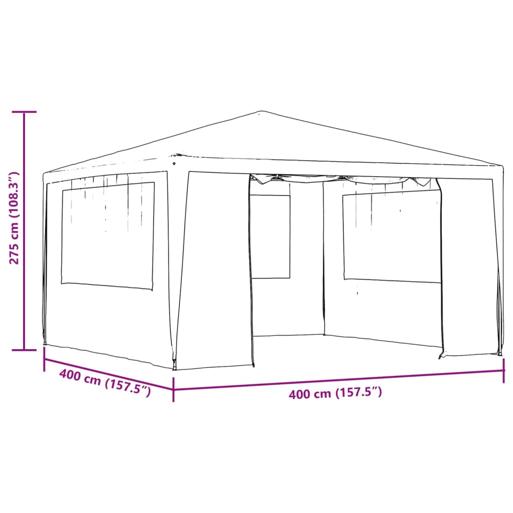 Maison Exclusive - Tente de réception avec parois latérales 4x4 m Blanc 90 g/m² - 9