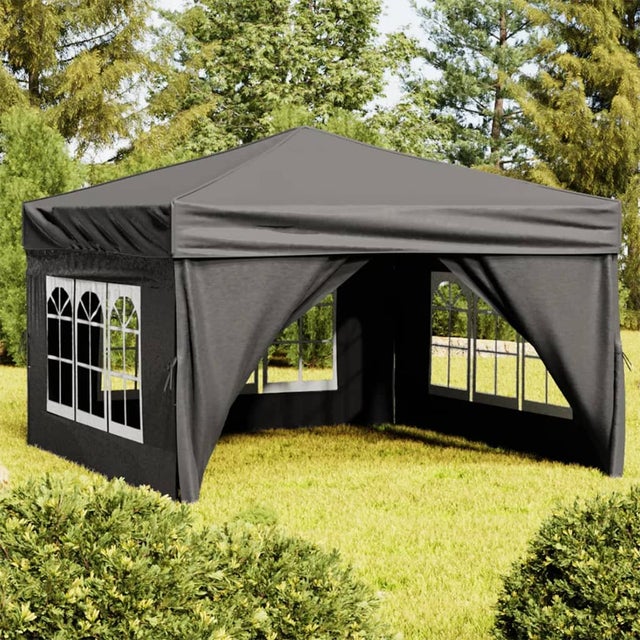 Tenda reception pieghevole con pareti Antracite 3x3 m
