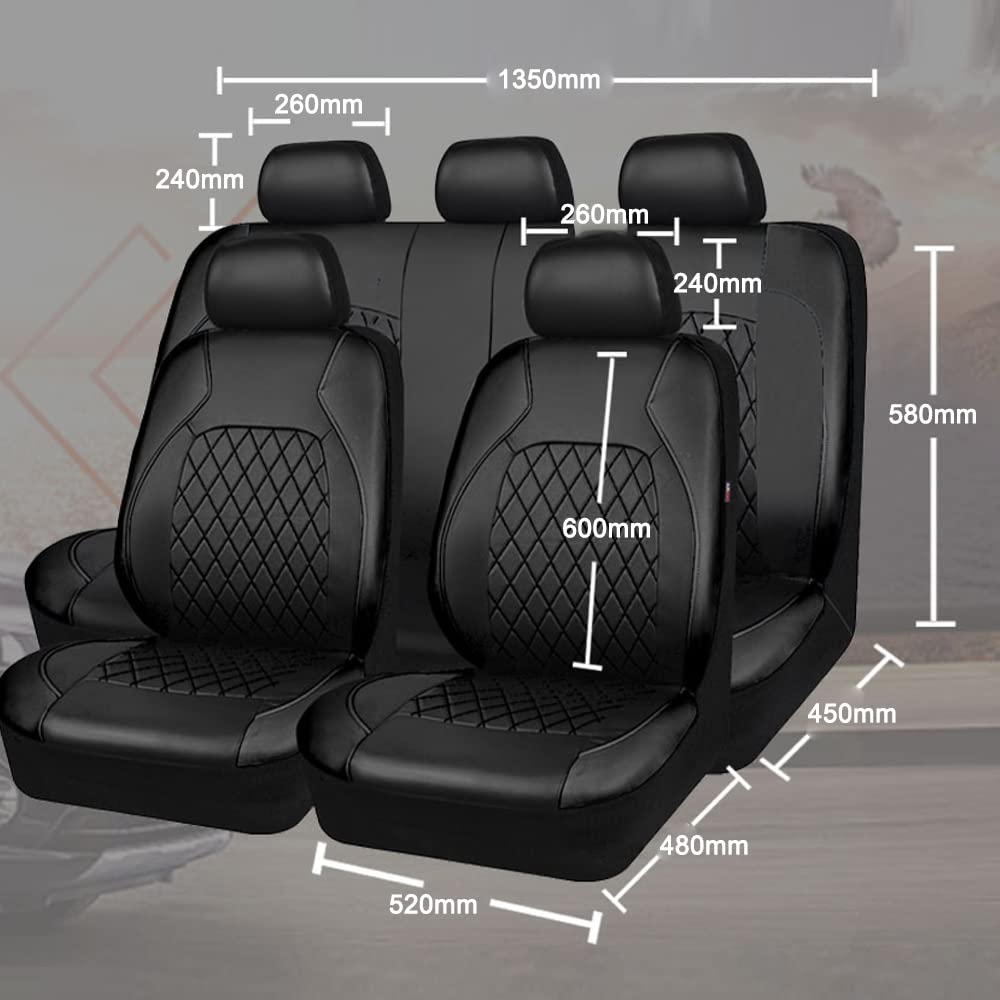 Coprisedili Auto Road Comforts In Pelle E Fibra Di Carbonio - Universali Per Auto, SUV, Furgoni, Traspiranti, Compatibili Airbag - 2
