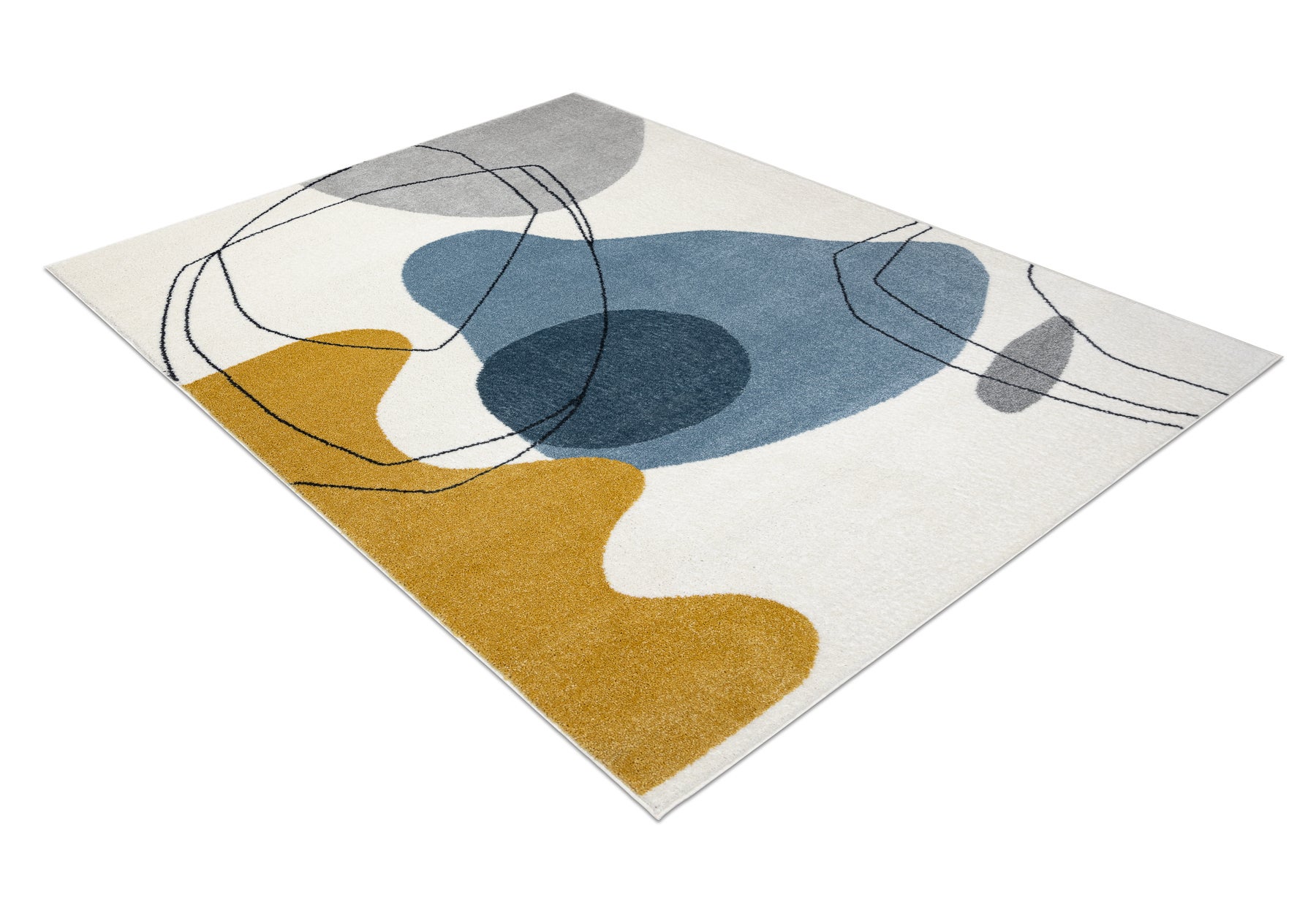 Dywan FUSION 7158 biały / żółty / niebieski - Geometryczny, nowoczesny, abstrakcyjny 120x170 cm - 4