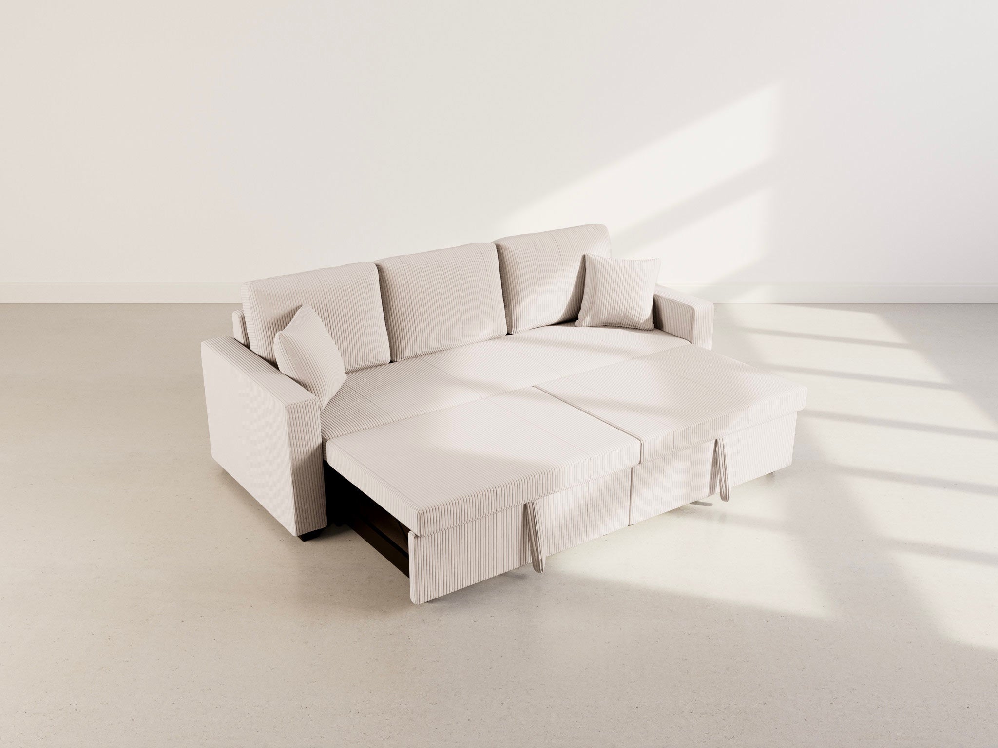 Canapé droit 3 places en beige - CYRUS - Best Mobilier - 4